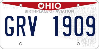 OH license plate GRV1909