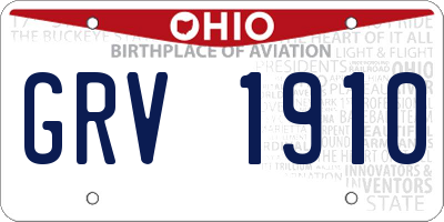 OH license plate GRV1910