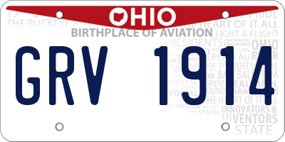 OH license plate GRV1914