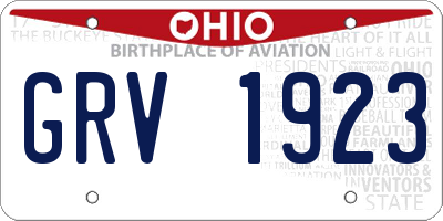 OH license plate GRV1923