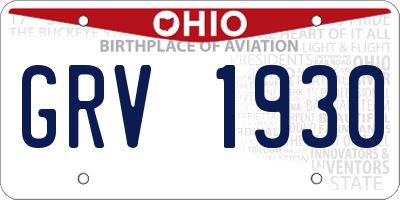 OH license plate GRV1930