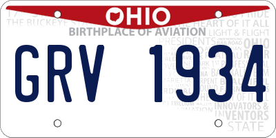 OH license plate GRV1934