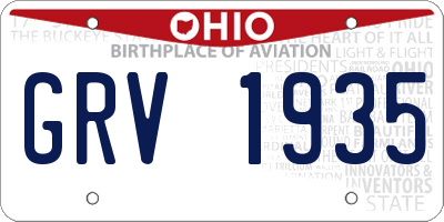 OH license plate GRV1935