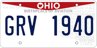 OH license plate GRV1940