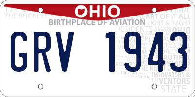 OH license plate GRV1943