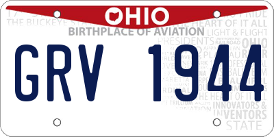 OH license plate GRV1944