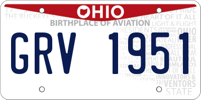 OH license plate GRV1951