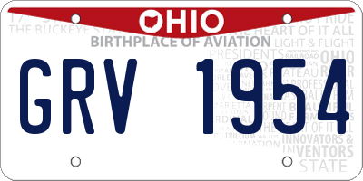 OH license plate GRV1954