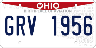 OH license plate GRV1956