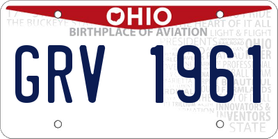 OH license plate GRV1961