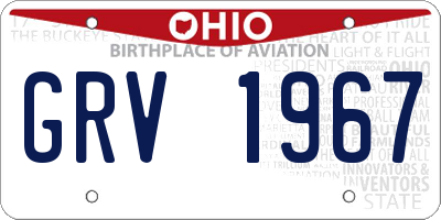 OH license plate GRV1967