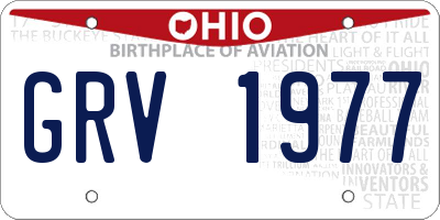 OH license plate GRV1977