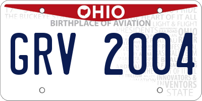 OH license plate GRV2004