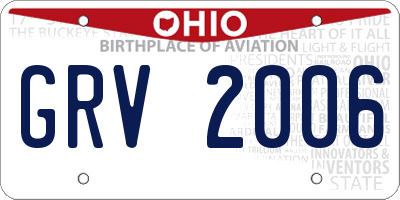 OH license plate GRV2006