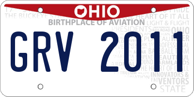 OH license plate GRV2011