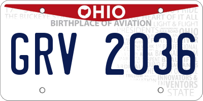 OH license plate GRV2036