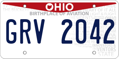 OH license plate GRV2042