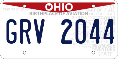 OH license plate GRV2044