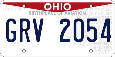 OH license plate GRV2054