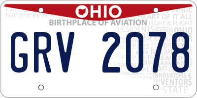 OH license plate GRV2078