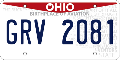 OH license plate GRV2081
