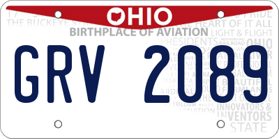 OH license plate GRV2089