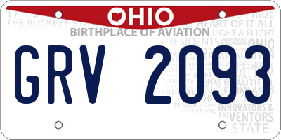 OH license plate GRV2093