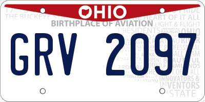 OH license plate GRV2097