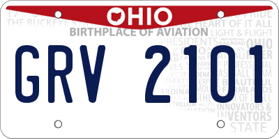 OH license plate GRV2101