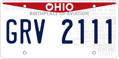 OH license plate GRV2111