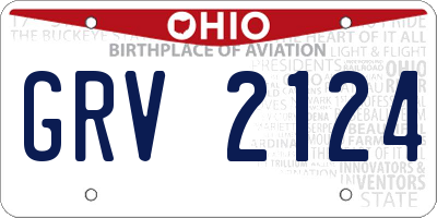 OH license plate GRV2124