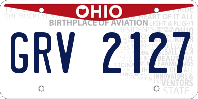 OH license plate GRV2127