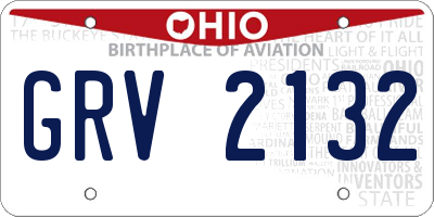 OH license plate GRV2132