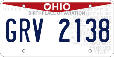 OH license plate GRV2138