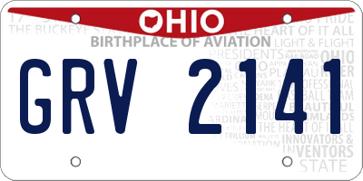 OH license plate GRV2141