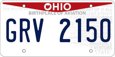 OH license plate GRV2150