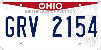 OH license plate GRV2154