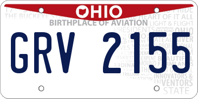 OH license plate GRV2155
