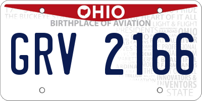 OH license plate GRV2166