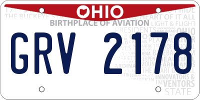 OH license plate GRV2178