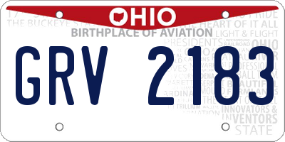 OH license plate GRV2183