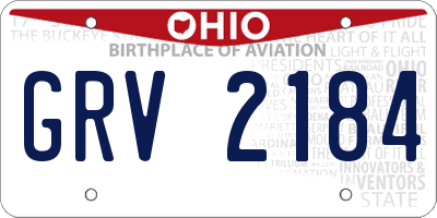 OH license plate GRV2184