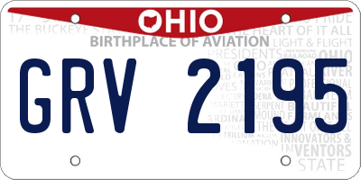 OH license plate GRV2195