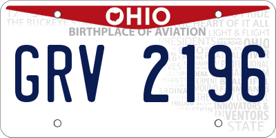OH license plate GRV2196