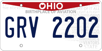 OH license plate GRV2202