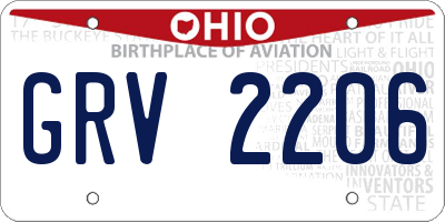 OH license plate GRV2206