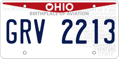 OH license plate GRV2213