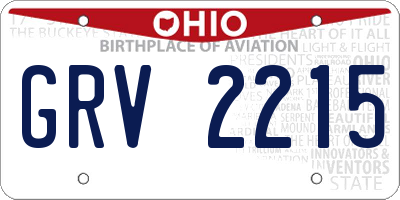 OH license plate GRV2215