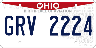 OH license plate GRV2224