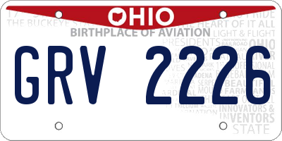 OH license plate GRV2226